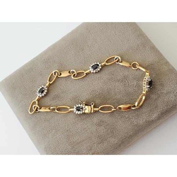 Ross Simons Sterling Silver Blue Stone Tennis Bracelet - Picture 1 of 7
